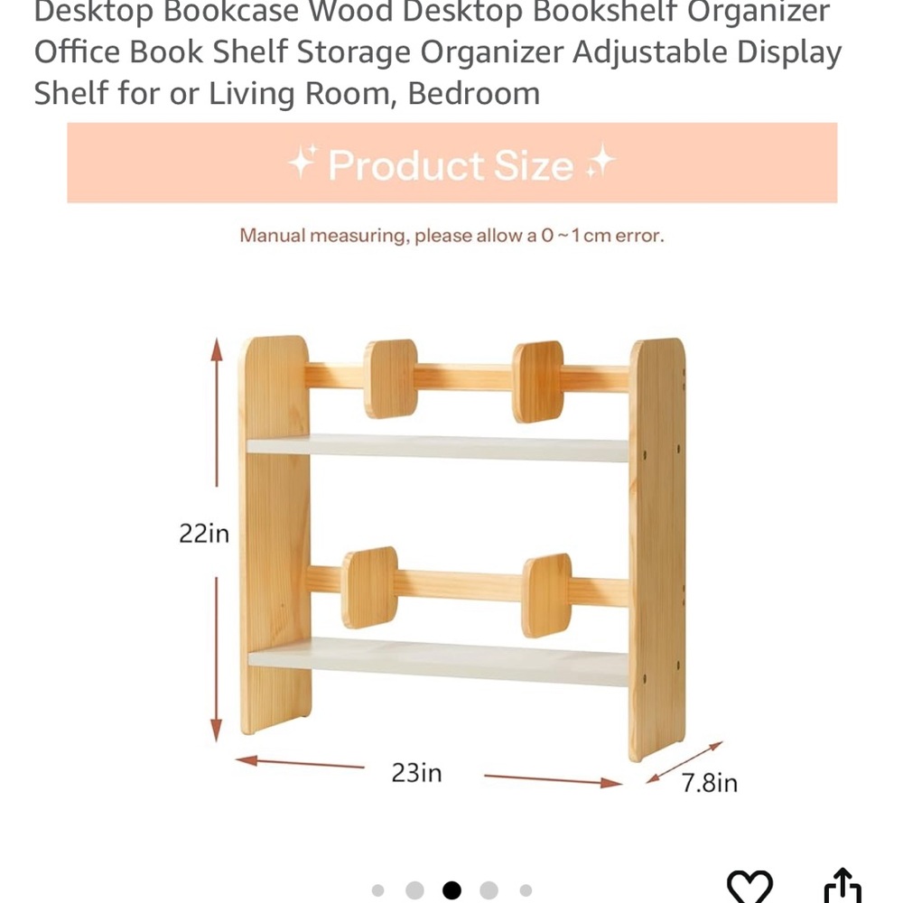 Modern Wooden Display Shelf - Natural and White